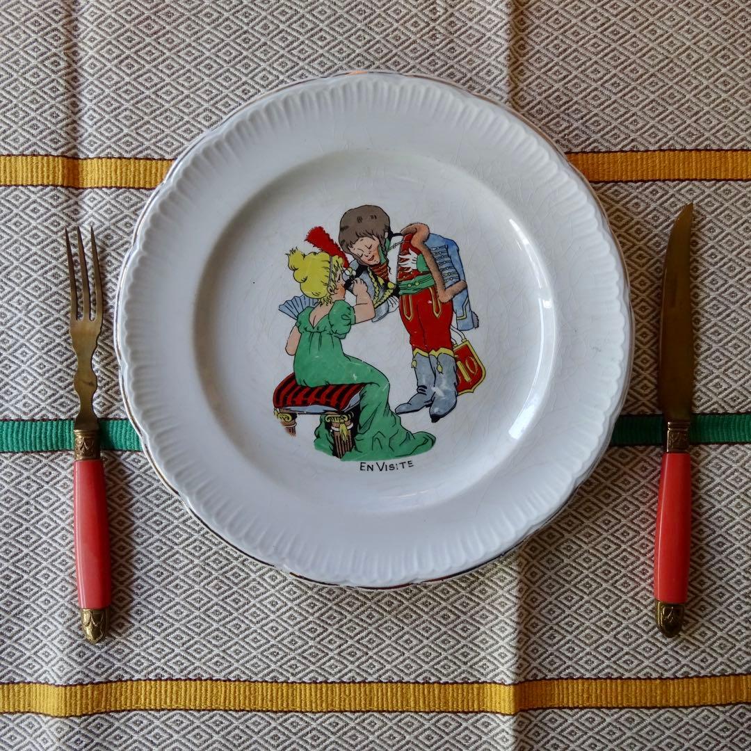 〜1940's アンティーク プレート 絵皿 フランス