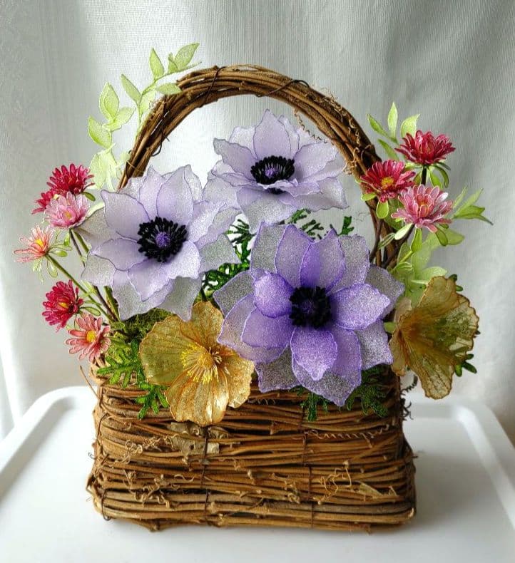 アネモネアレンジメント　　　　アメリカンフラワー　（ディップフラワー）