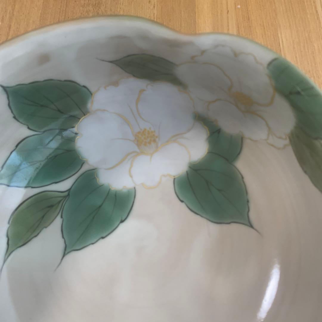 京焼　とうあん　中鉢　白椿　お正月