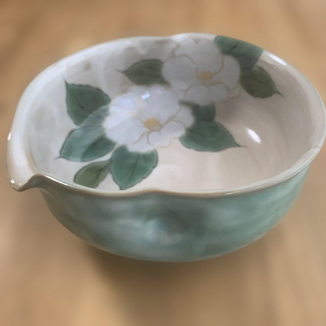 京焼　とうあん　中鉢　白椿　お正月