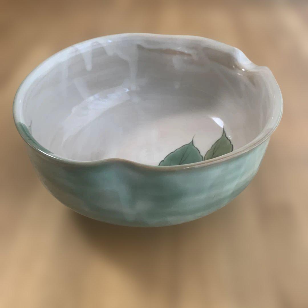 京焼　とうあん　中鉢　白椿　お正月