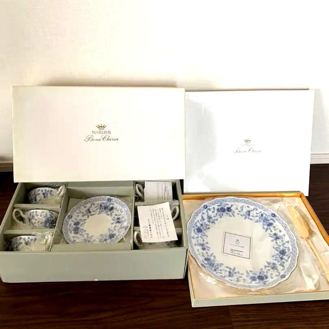 ナルミ　6客＋ケーキサーバー付き大皿セット　ミラノ⭐︎コペンハーゲン
