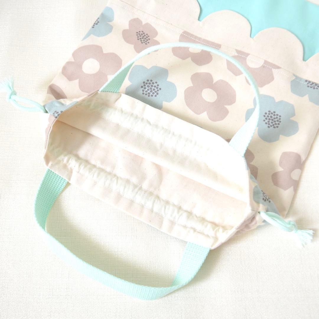 10％OFFセール中！　入園　入学　3点セット　北欧調　花柄　ミント　水色