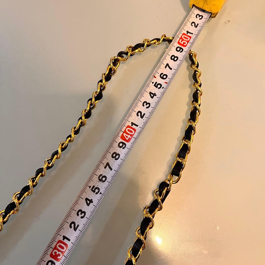 CHANEL ブラックレザー ショルダーバッグゴールド