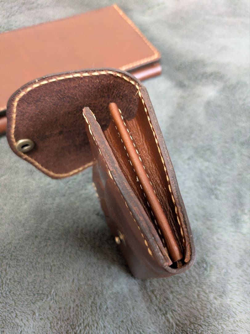 ハンドメイド　ミニ財布 と長財布　　w001