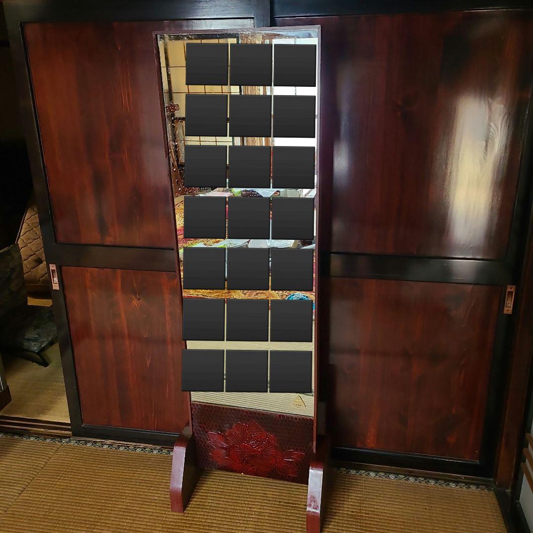 【在庫整理価格】昭和レトロ　鎌倉彫り　姿見　鏡台