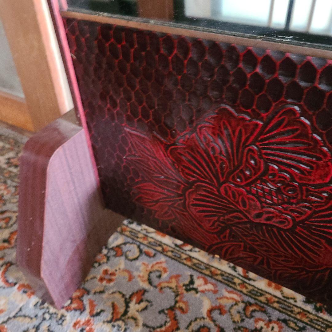 【在庫整理価格】昭和レトロ　鎌倉彫り　姿見　鏡台