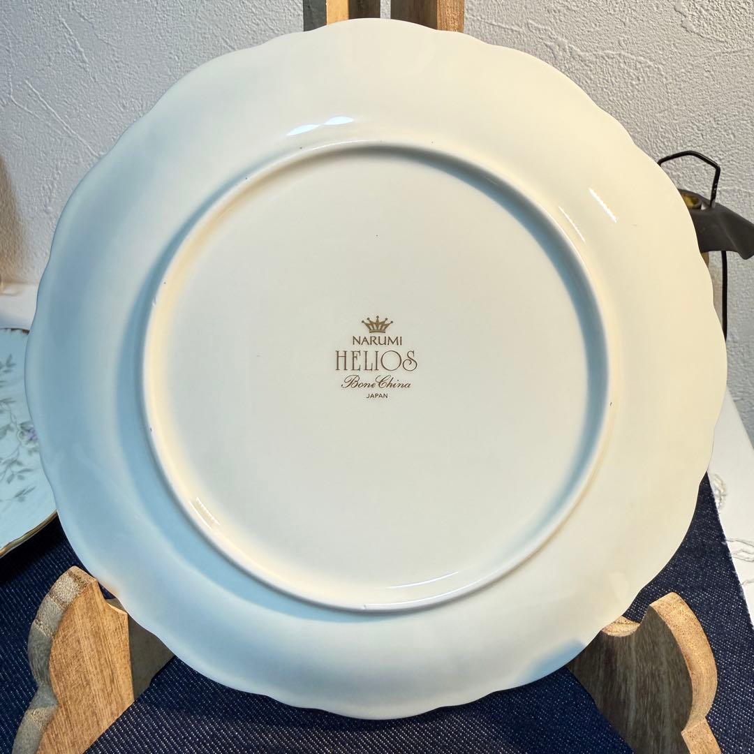 ナルミ ボーンチャイナ ヘリオス ケーキ皿 6枚 19cm 刷毛目金彩 希少