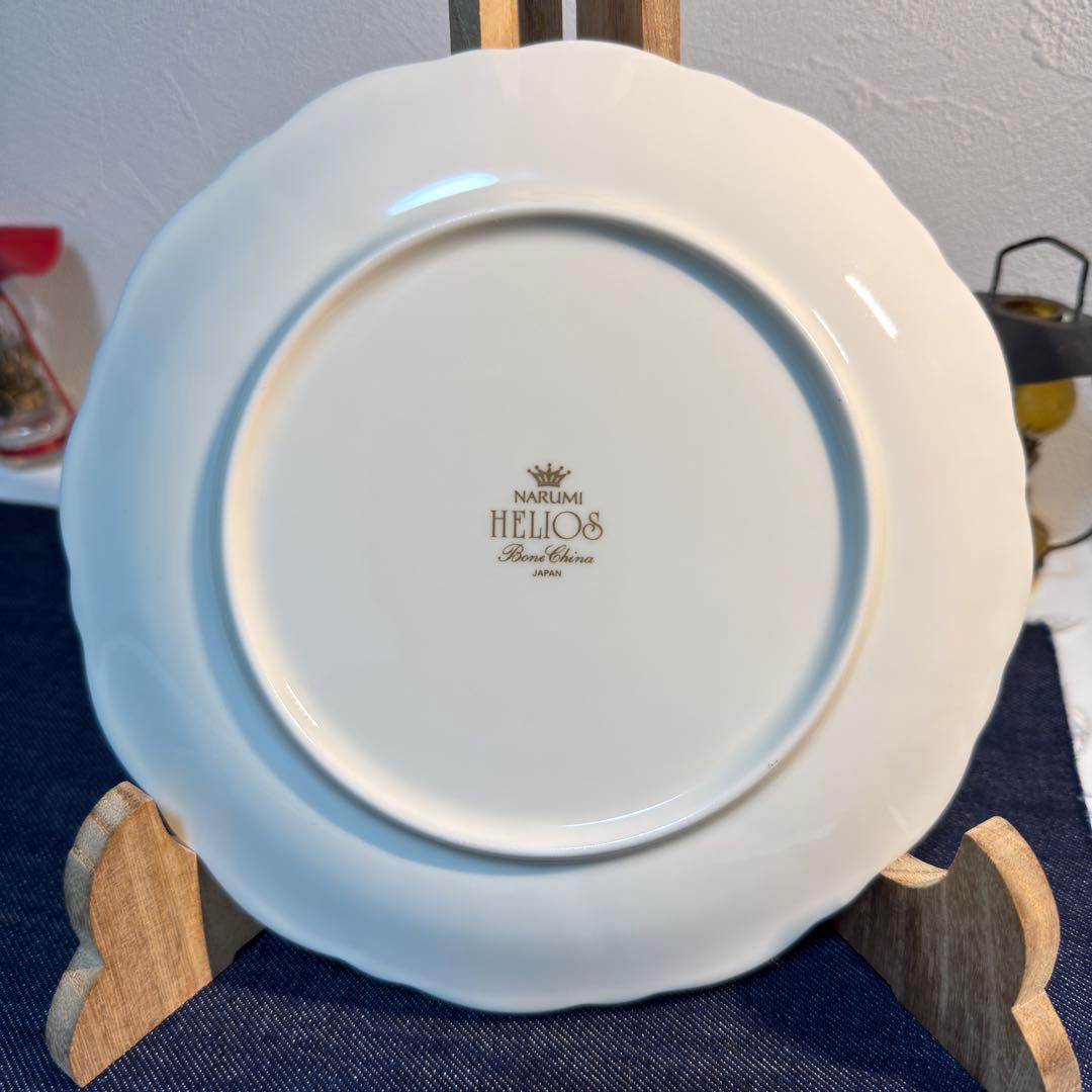 ナルミ ボーンチャイナ ヘリオス ケーキ皿 6枚 19cm 刷毛目金彩 希少