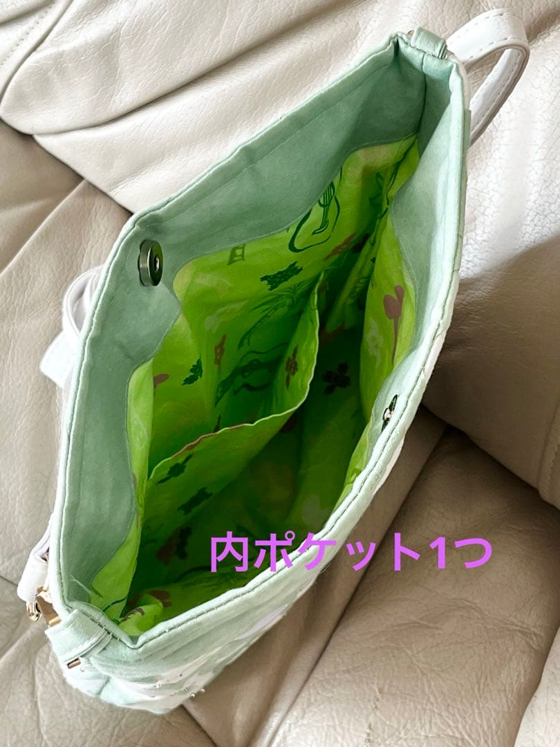 ハンドメイド　ハワイアンキルトバッグ ショルダーバッグ(ミントグリーン)