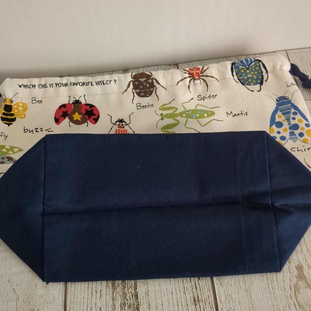 ハンドメイド 昆虫柄 レッスンバッグ シューズバッグ お着替え袋 フルセット