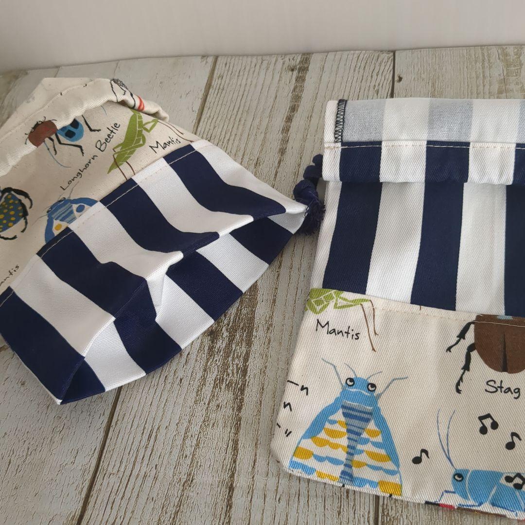 ハンドメイド 昆虫柄 レッスンバッグ シューズバッグ お着替え袋 フルセット