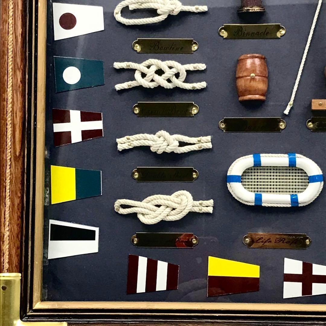 【希少】 ヨット ロープワーク レリーフ ロープノット額 ロープ結び インテリア