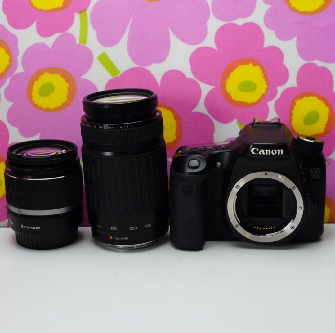 EOS70Dダブルレンセット❤️野球や運動会撮影に❤️Wi-Fiでスマホ写真転送OK