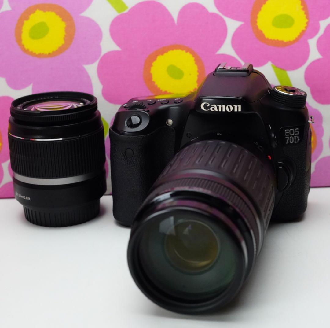EOS70Dダブルレンセット❤️野球や運動会撮影に❤️Wi-Fiでスマホ写真転送OK