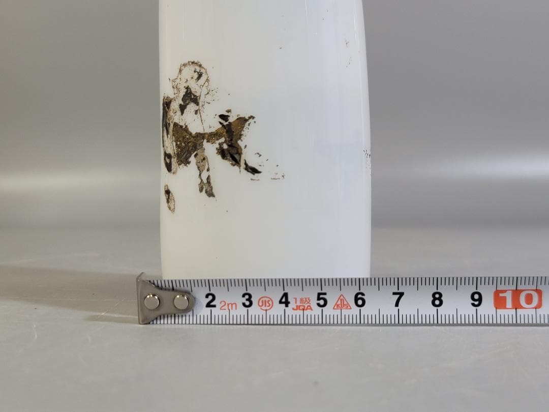 白色 江戸硝子 瓶 古美術 DT432