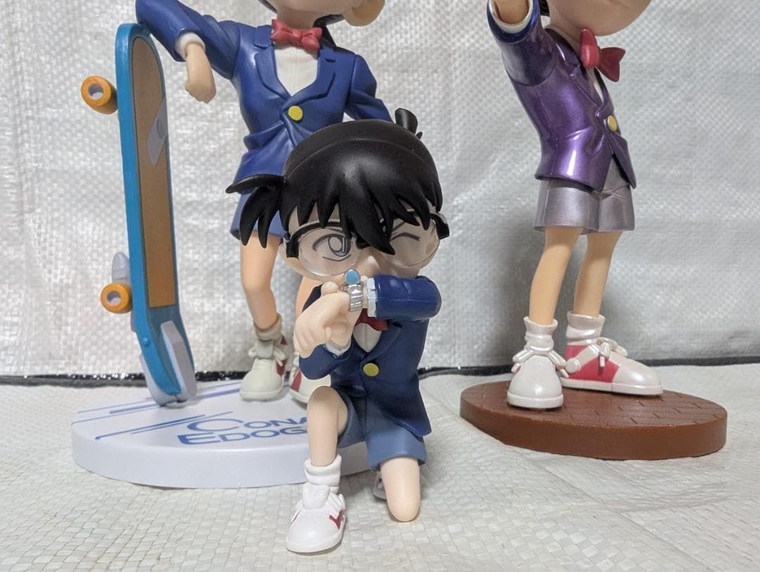 名探偵コナン 江戸川コナン フィギュア3種　スケボー ちょこのせ 麻酔銃