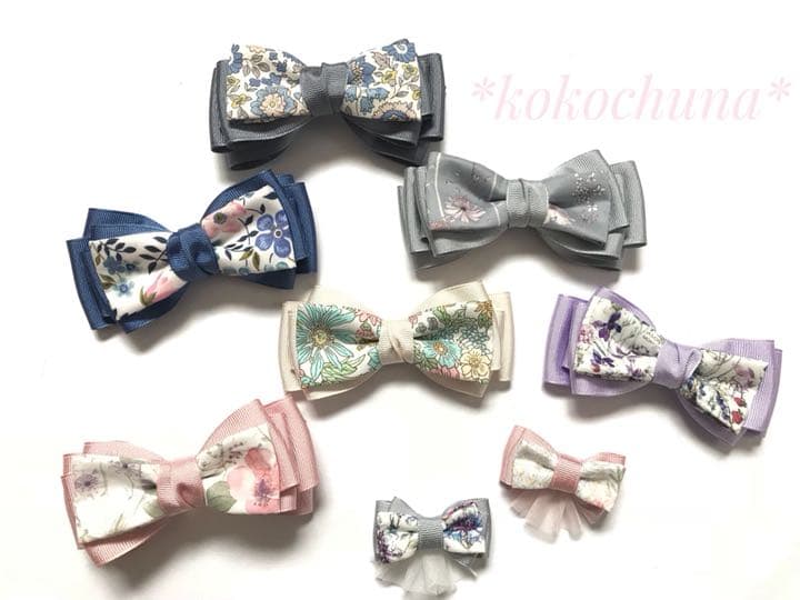 ロングリバティリボン*ヘアゴム バレッタ ポニーフック