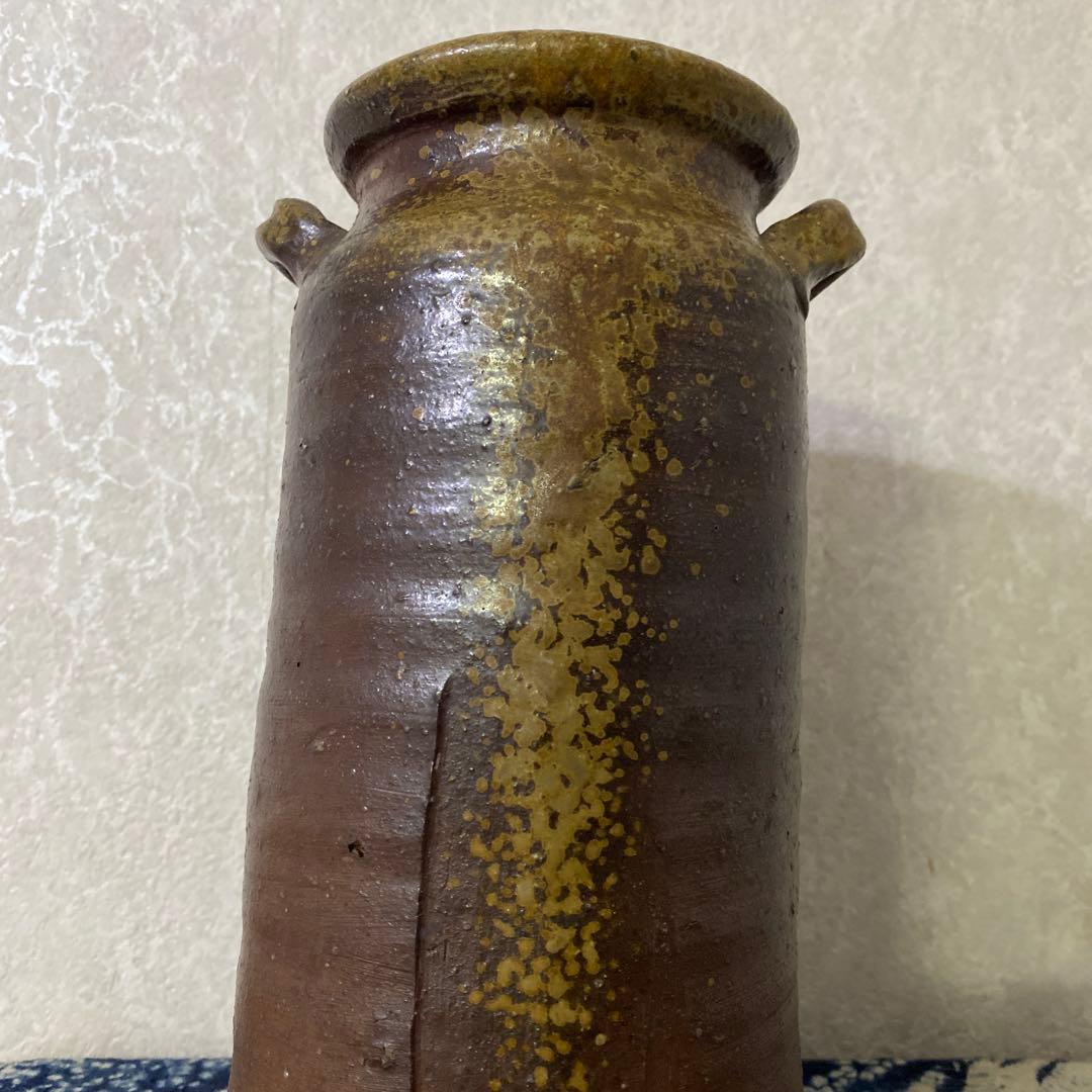 人間国宝　金重陶陽　備前　花瓶