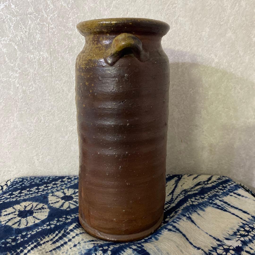 人間国宝　金重陶陽　備前　花瓶