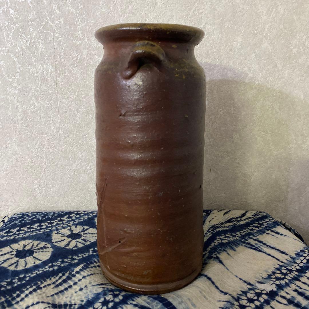 人間国宝　金重陶陽　備前　花瓶