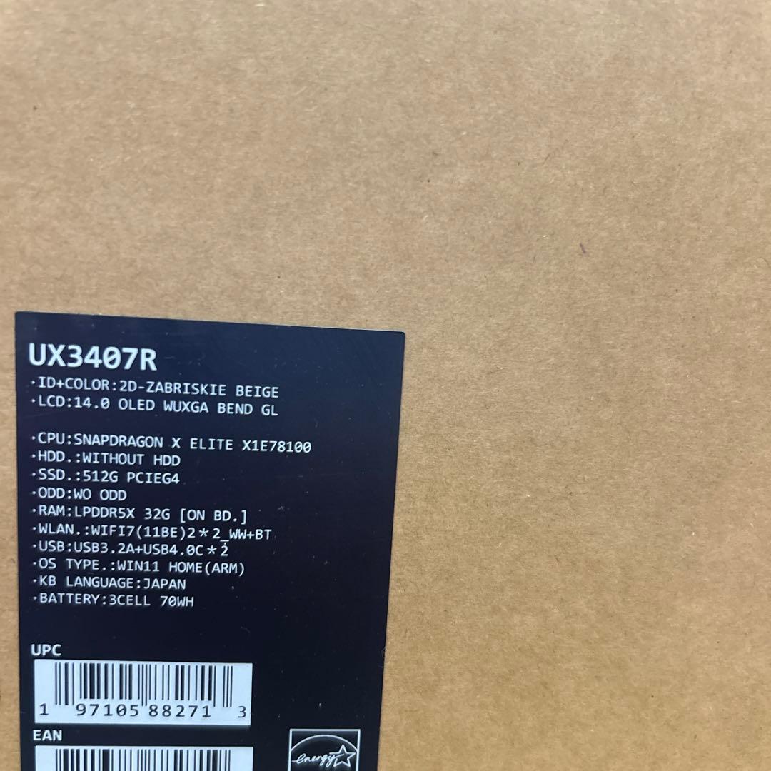 ASUS ノートパソコン UX3407R メモリ32GB SSD 512GB
