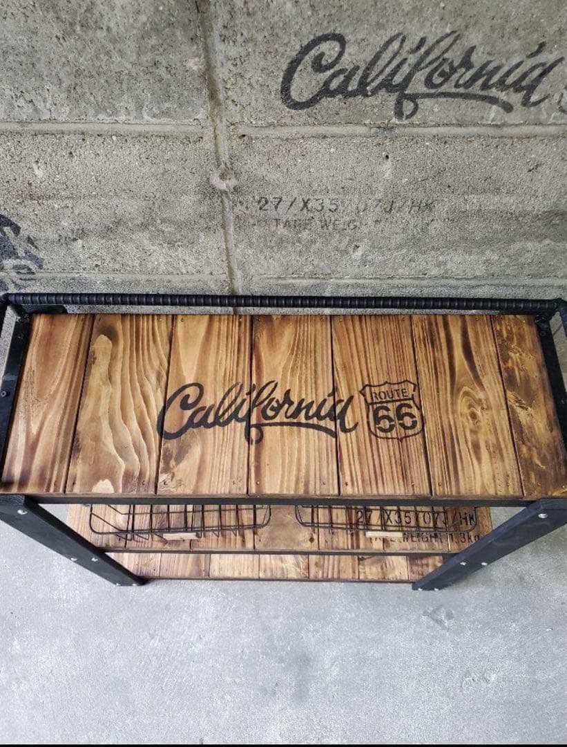 【かごつき】男前インテリア　棚　２台　植物　多肉植物　インダストリアル 0210