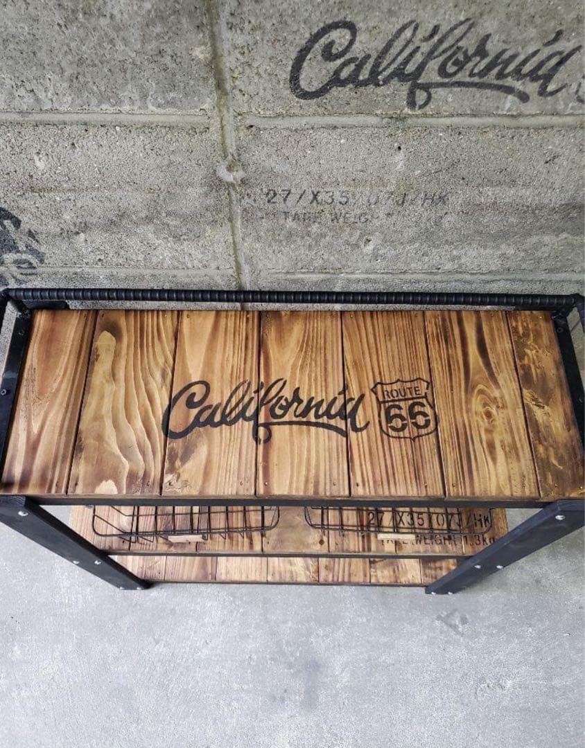 【かごつき】男前インテリア　棚　２台　植物　多肉植物　インダストリアル 0210