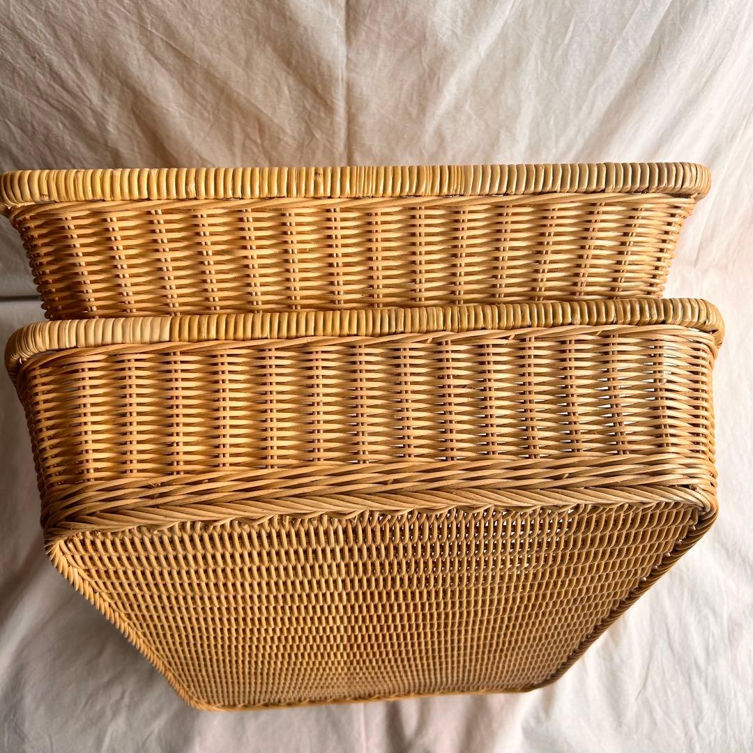 【新品】籐製 長方形バスケット 大型サイズ　2個セット‼️ラタンカゴ