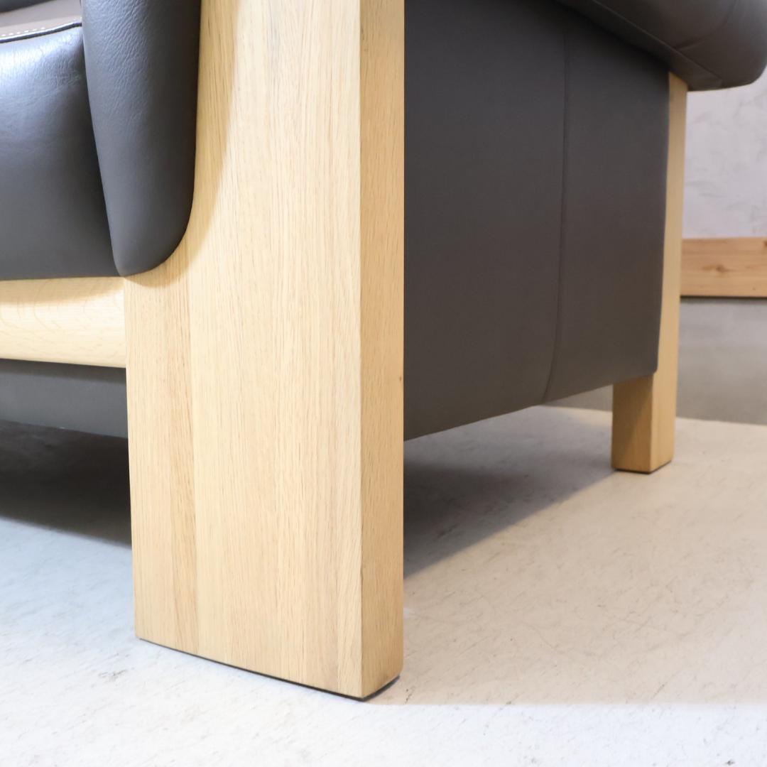 karimoku カリモク ZU79 2人掛けソファ 本革張 肘掛ソファ