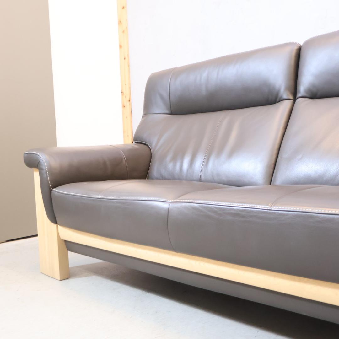 karimoku カリモク ZU79 2人掛けソファ 本革張 肘掛ソファ