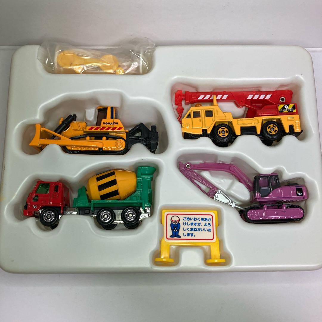 ◆絶版◆完品◆建設車両セット2◆クレーン ミキサー車 ブルドーザー ショベル