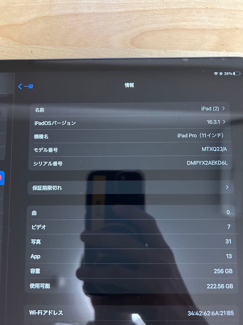 【美品】iPad Pro 11インチ 第1世代 256GB Wi-Fiモデル