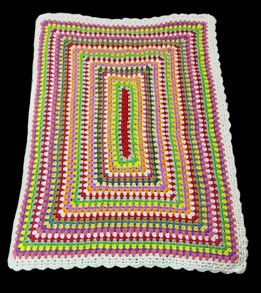 ハンドメイド★かぎ針編み★大判 ブランケット★グラニーステッチ★マルチカバー★