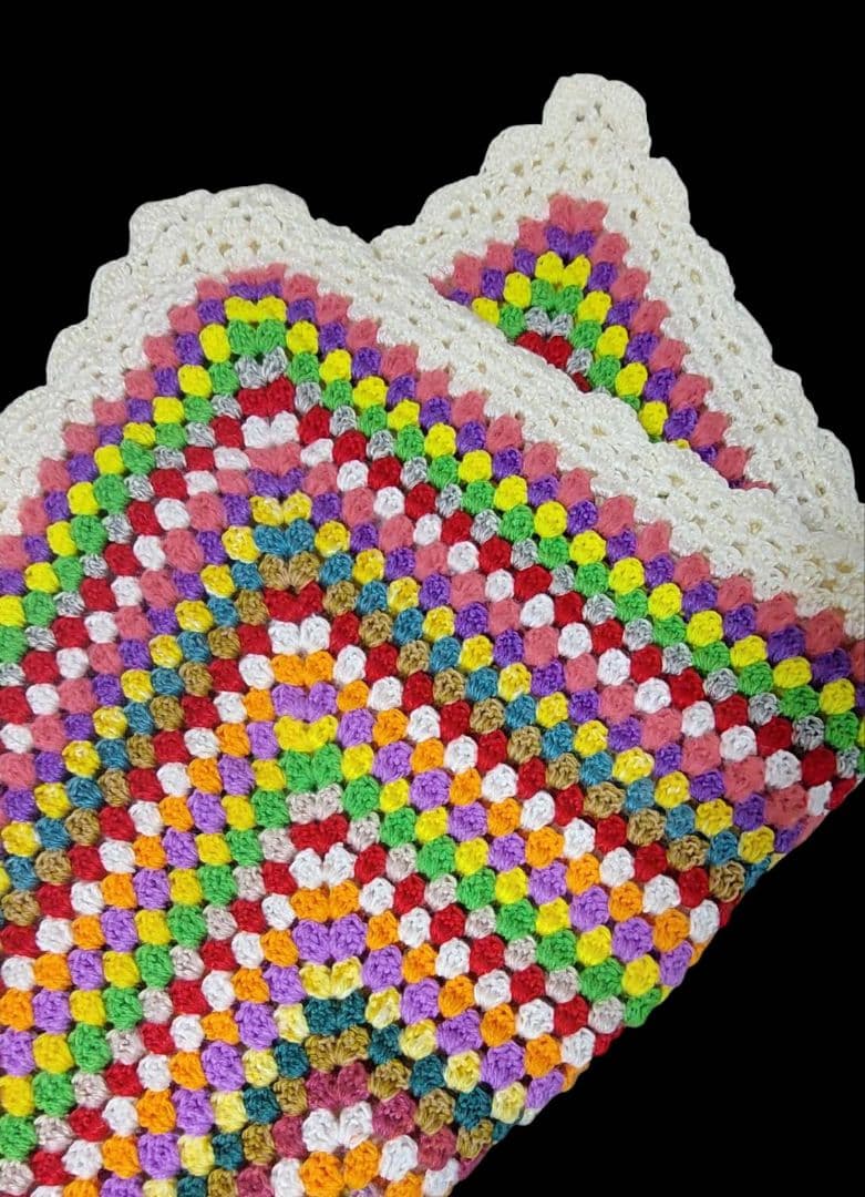 ハンドメイド★かぎ針編み★大判 ブランケット★グラニーステッチ★マルチカバー★