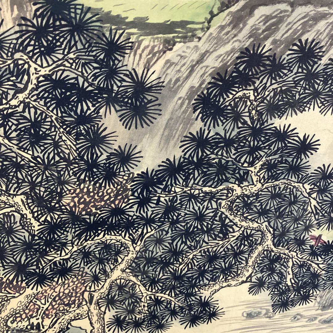 掛け軸 山水風景図 春山遊興図 絹本（または紙本） 骨董品 古美術 壁掛け 和室