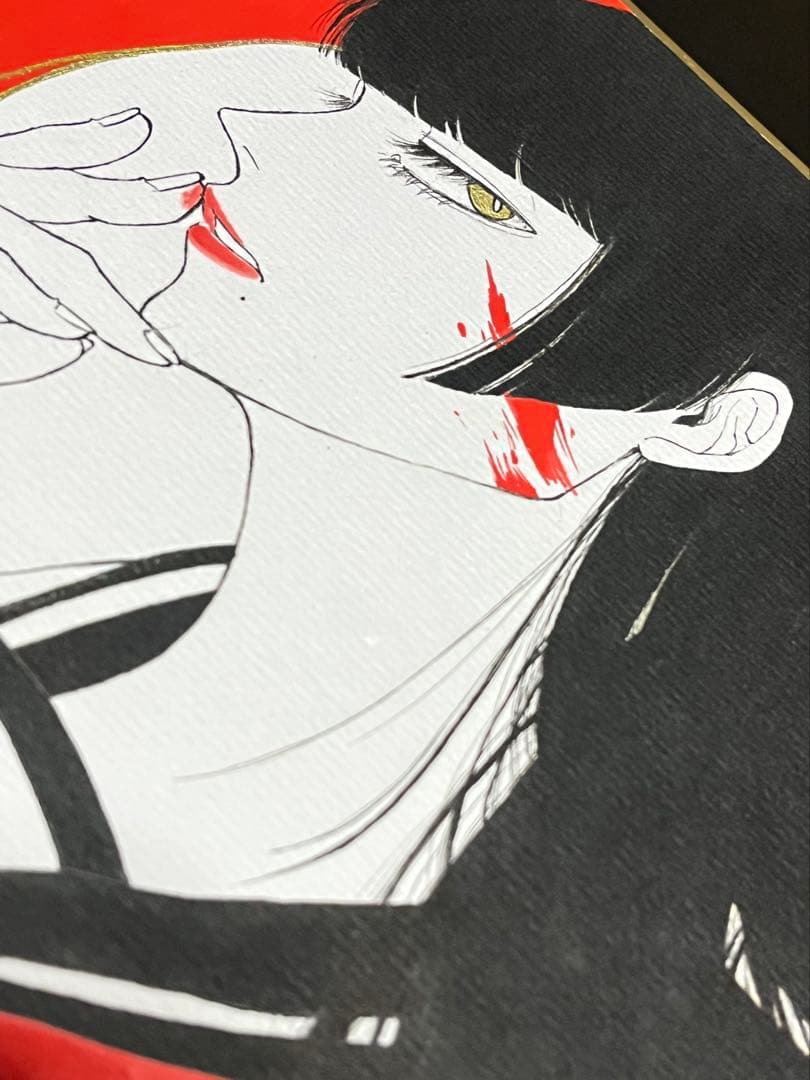 オリジナル 手描きイラスト 色紙 アナログ原画