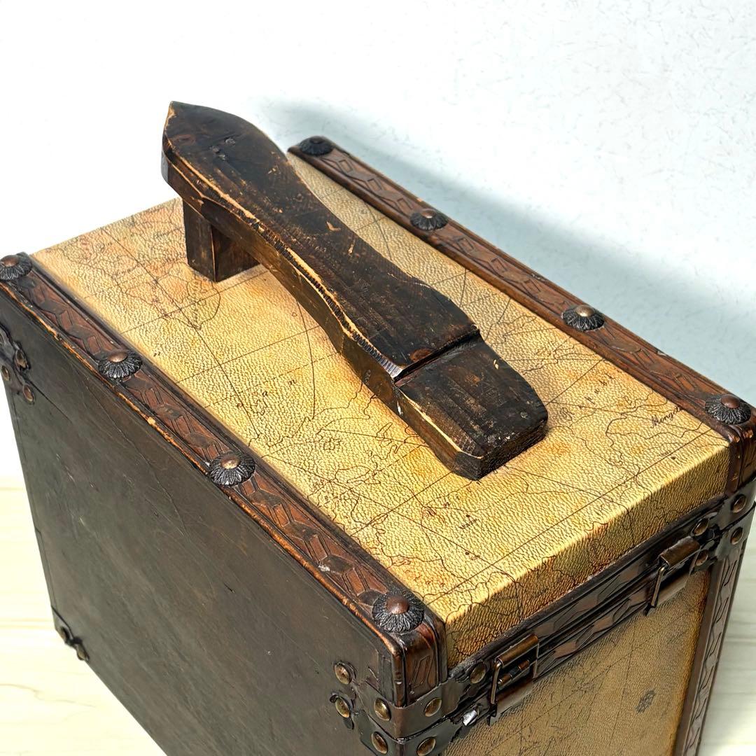 シューケアボックス 靴磨き台 収納箱 アンティーク 靴 お手入れ