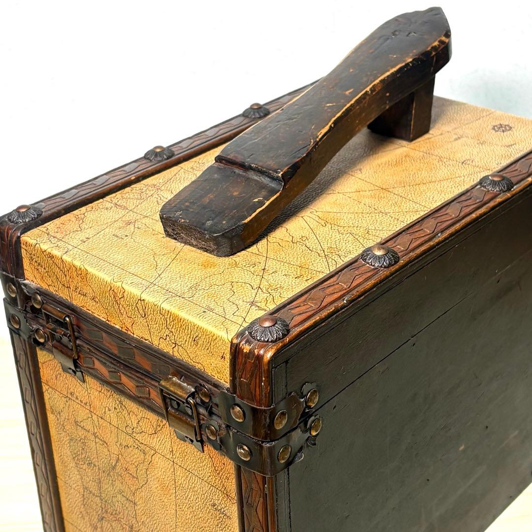 シューケアボックス 靴磨き台 収納箱 アンティーク 靴 お手入れ