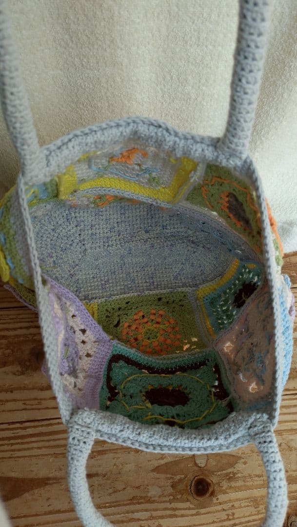 花柄のかぎ針編みトートバッグ