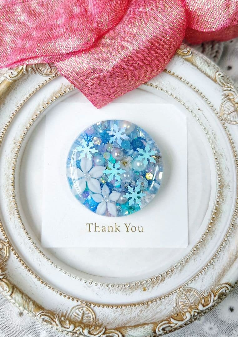 レジン　猫　ドライフラワー　ヘアゴム　ブローチ　ポニーフック　No.379