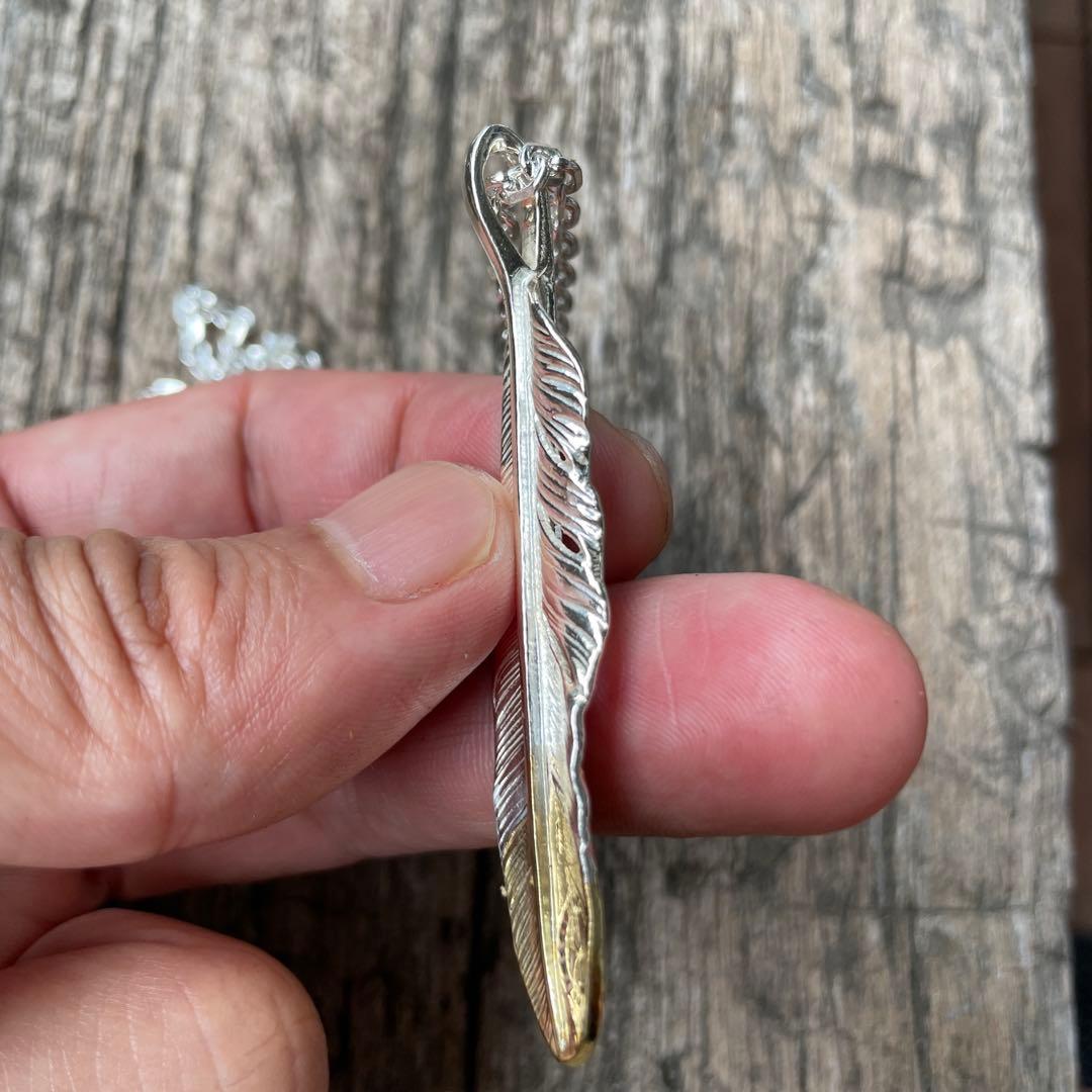 男梅 先金 右 フェザー ネックレス ハンドメイド ノーブランド