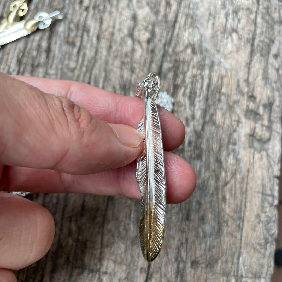 男梅 先金 右 フェザー ネックレス ハンドメイド ノーブランド