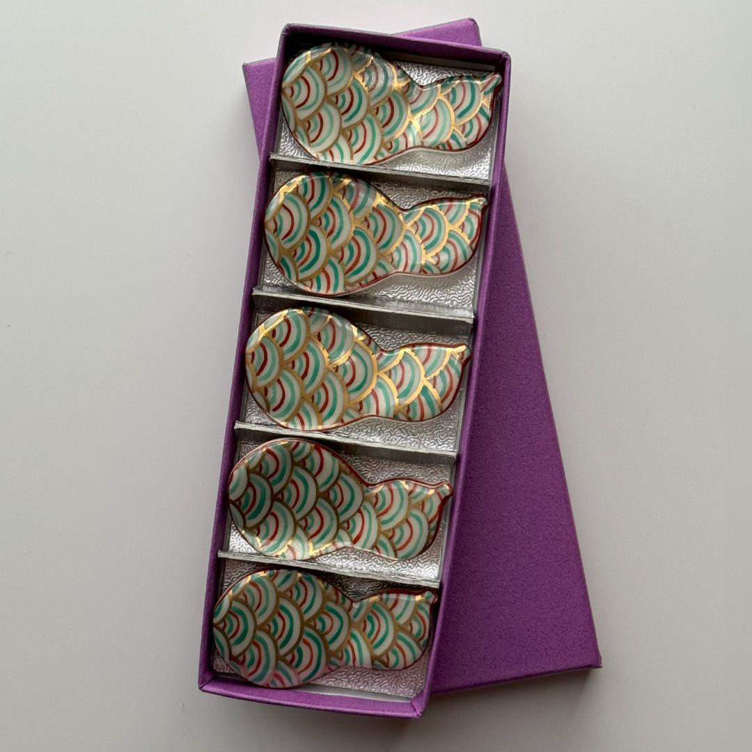 清水焼 青海波 ひょうたん 箸置き 10個セット