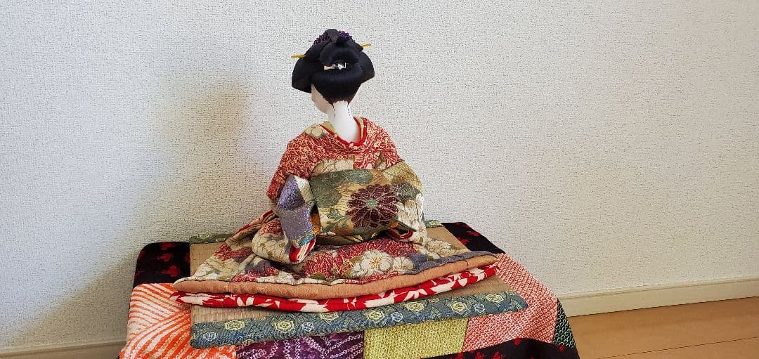 祖母の作った手作り『お福さん』和　福を呼ぶ日本人形　飾り置物　japan