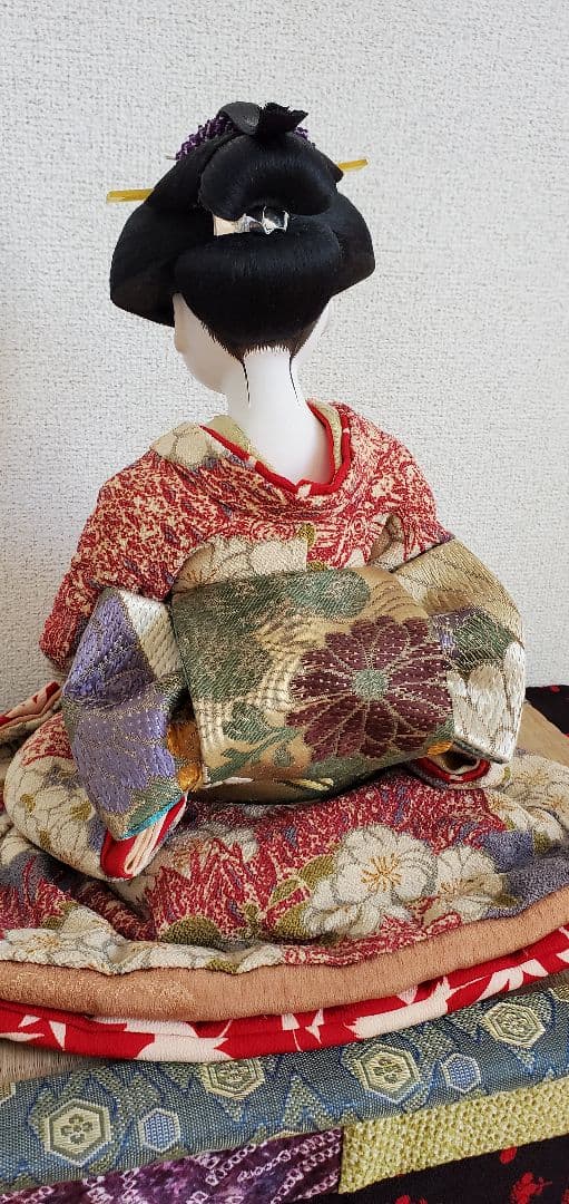 祖母の作った手作り『お福さん』和　福を呼ぶ日本人形　飾り置物　japan