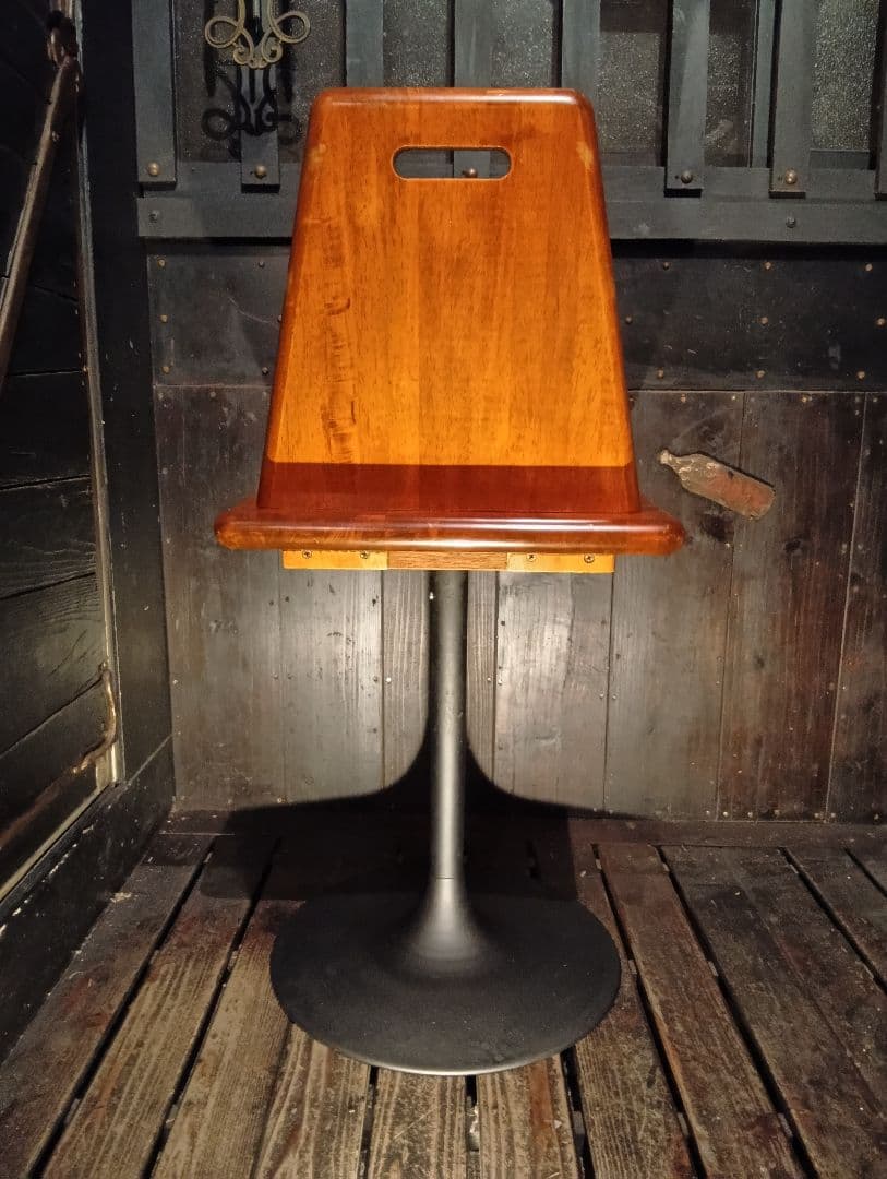 1970's　ミッドセンチュリーモダン　回転式　アイアン　フレーム　ウッドチェア