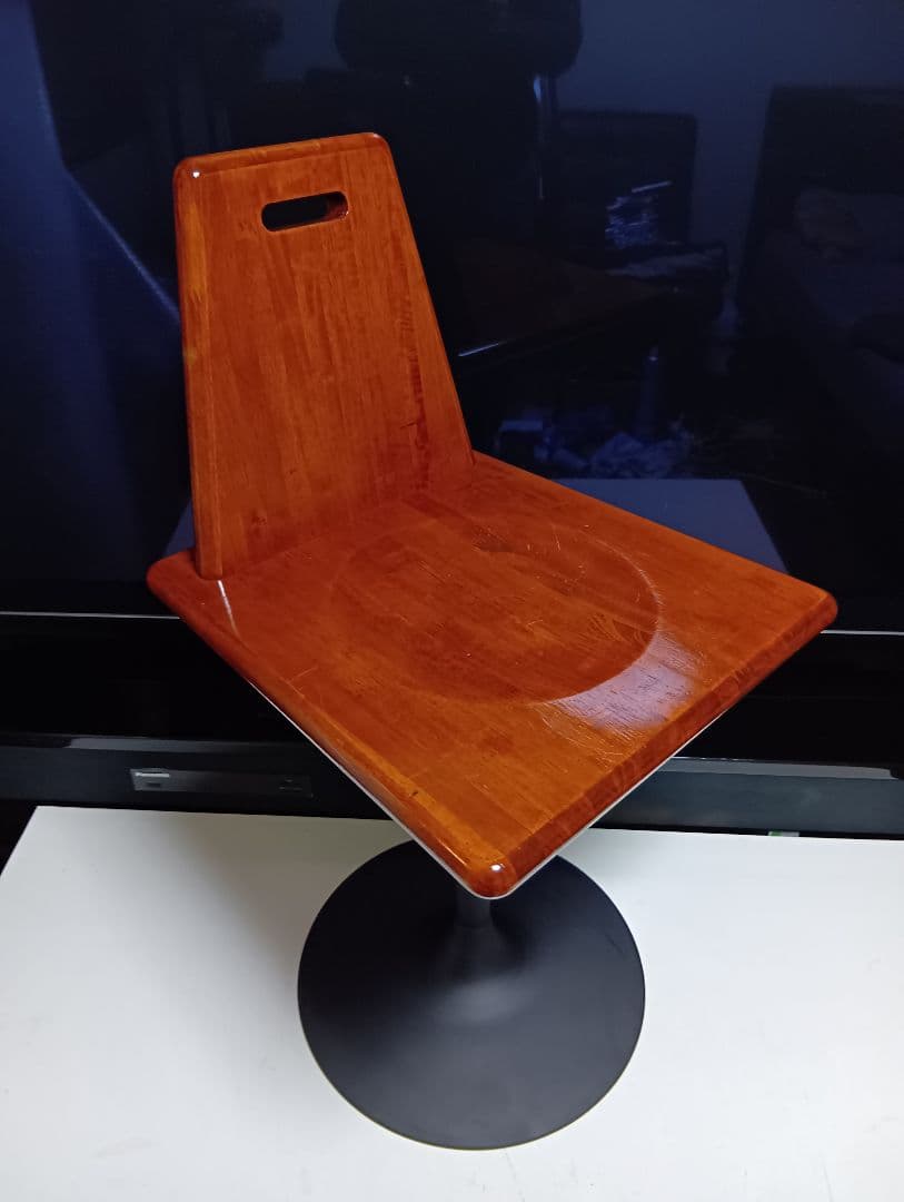 1970's　ミッドセンチュリーモダン　回転式　アイアン　フレーム　ウッドチェア