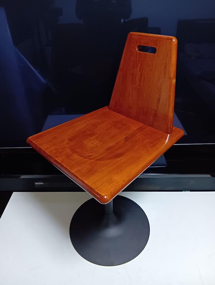 1970's　ミッドセンチュリーモダン　回転式　アイアン　フレーム　ウッドチェア