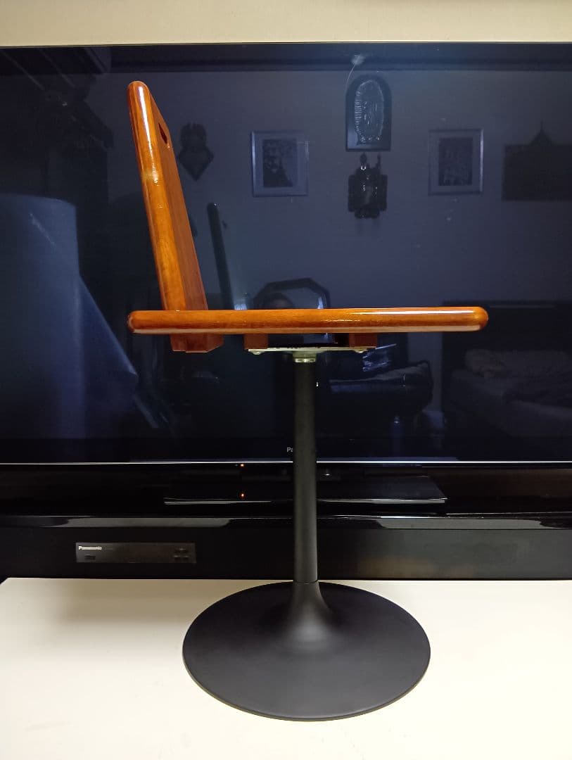 1970's　ミッドセンチュリーモダン　回転式　アイアン　フレーム　ウッドチェア